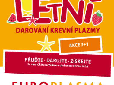 AKCE 3+1 S EUROPLASMOU – Letní darování krevní plazmy